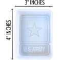 thumbnail image 3 of US Army Freshie Silicone Mold 4 x 3 x 0.8 inches Military USA Patriotic for Scented Aroma Beads Supplies Resin, Car Candles, Soap Oven Safe Bake Heat Resistant to 400 F, 3 of 6