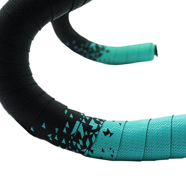 Ruban de Guidon de Vélo Anti-Vibration avec Bouchon Noir Cyan