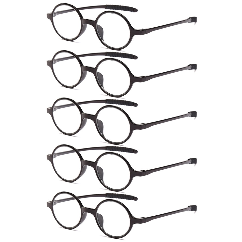 5 Pack Round Reading Glasses PC Oversized Readers Vintage Presbyopic