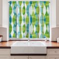 thumbnail image 2 of Ambesonne Grunge Kitchen Curtains, Geometric Oval Shapes, 55"x45", Apple Green Turquoise, 2 of 3