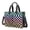 Rainbow Checkered Pattern, variant on Purple and Black Wavy Checkered Canvas Messenger Tote Bag, Laptop Shoulder Bag with Multi Pockets & Removable Strap, Large Capacity Gifts for Women Men Teacher Nurse