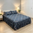 thumbnail image 4 of Bed Skirt Set Ruffle Design Polyester Fabric Dust Protection Easy Care for Bedroom Decor, 4 of 9