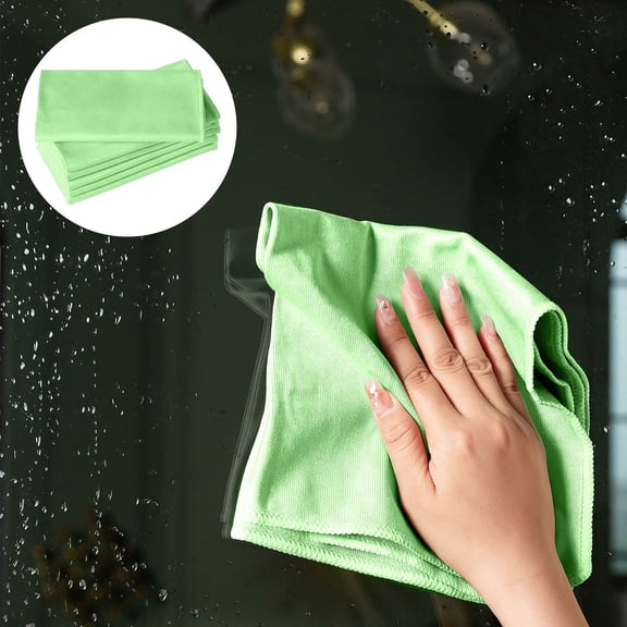 Microfiber Glass Cleaning Cloths for Windows and Mirrors,Super Absorbent&Lint Free Reusable Cleaning Towels,No Streak Wipes for Kitchen, Glasses,Car Windshields and Stainless Steel, 6-Piece Set