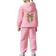 thumbnail image 5 of Bow Print Outfits Set For Kids Thick And Cozy Girls' Tracksuit Fashionable Bow Print Hoodie And Joggers Outfit For Toddlers And Kids Pink 160(12-13 Years), 5 of 9