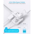 thumbnail image 3 of Cable Power Strip HANYCONY con protector contra sobretensiones de 10 pies con 4 puertos USB, 3 of 7