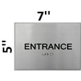 thumbnail image 3 of Entrance Sign -Tactile Touch Braille Sign -(Aluminium, Brush Silver,Size 5x7) The Sensation line(ref-2022-4), 3 of 4