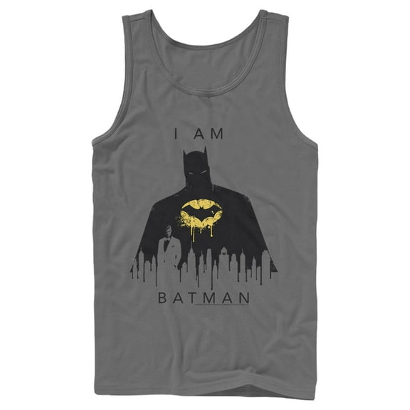 Men's Batman I Am Gotham Drip Tank Top Charcoal Small