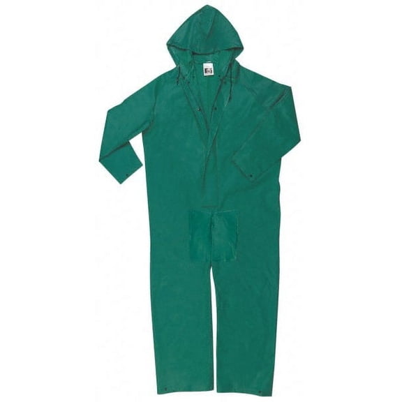 Green Dominator .42 mm Polyester And PVC Coverall With Attached Hood