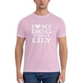 thumbnail image 3 of I Love (Heart) My Dog Lily Men'S Basic Short Sleeve T-Shirt Pink 5x-Large, 3 of 5