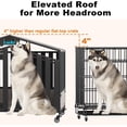 thumbnail image 2 of POAO 48"Heavy Duty Dog Crate Furniture for Large Dogs(Over 60lb), Dog Kennel Indoor with 360° Wheels, Dog House with Feeding Window and Name Tag, 2 of 9