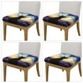 thumbnail image 2 of Gaeub Cat Under Starry Skies Square Chair Seat Covers, Stretch Fitted Printed Chair Seat Cushion Cover for Kitchen, Office-Four Pieces, 2 of 7