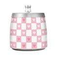 thumbnail image 7 of Yayeee Ashtray with Lid for Cigarette Smokeless Stainless Steel Home Ash Holder, Pink Checkered Heart, 7 of 7