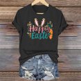 thumbnail image 4 of VBTAPA Happy Easter Shirts for Women Funny Cute Bunny Shirt 2025 Easter Tshirt Rabbit Graphic T Shirts Trendy Casual Short Sleeve Tops Lightning Sales of The Day Black XL, 4 of 6