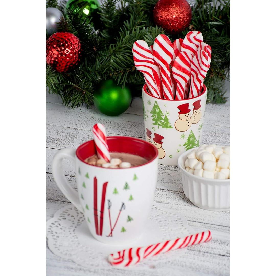 Candy Cane Christmas Glass Cup Gift Box