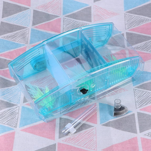 ELAYARD Blue Desktop Fish Tank Made of for Home Decoration Durable and Practical