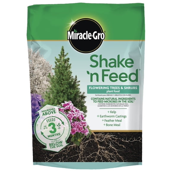 Miracle-Gro Shake 'N Feed Flowering Trees and Shrubs Continuous Release Plant Food, 8 lb 8 lb. Trees & Shrubs