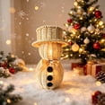 thumbnail image 6 of Farmhouse Christmas Decor, 11 Inch Rustic Handwoven Snowman with Hat,Xmas Tabletop Centerpiece for Mantel Fireplace Home Tiered Tray Holiday Party Decor, 6 of 7