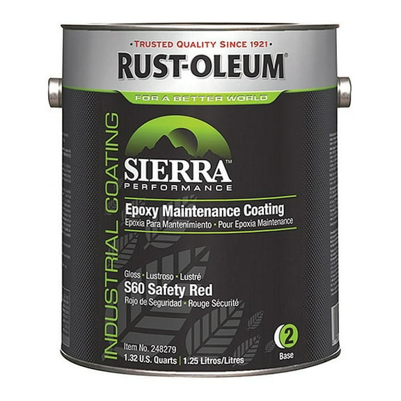 Rust-Oleum Epoxy Paint Base,S60,Safety Red,1gal,Can 248279