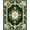 Green, Pattern 5, variant on ODIKA 8'x10' Washable Area Rug Vintage Boho Faded Traditional Center Motif Distressed Border for King Size Bedroom Under Bed, Master Suite, Non-Shedding, Easy Care