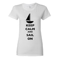 thumbnail image 1 of Ladies Keep Calm And Sail On Boat Sailboat Yacht Ocean Sea Funny DT T-Shirt Tee, 1 of 2
