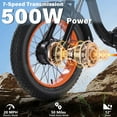 thumbnail image 5 of Broobey Electric Tricycles 7 Speed 3 Wheel Electric Bicycle with 48V15Ah 20*4.0" Fat Tire Large Basket for Adults 500W Power Motor orange, 5 of 10