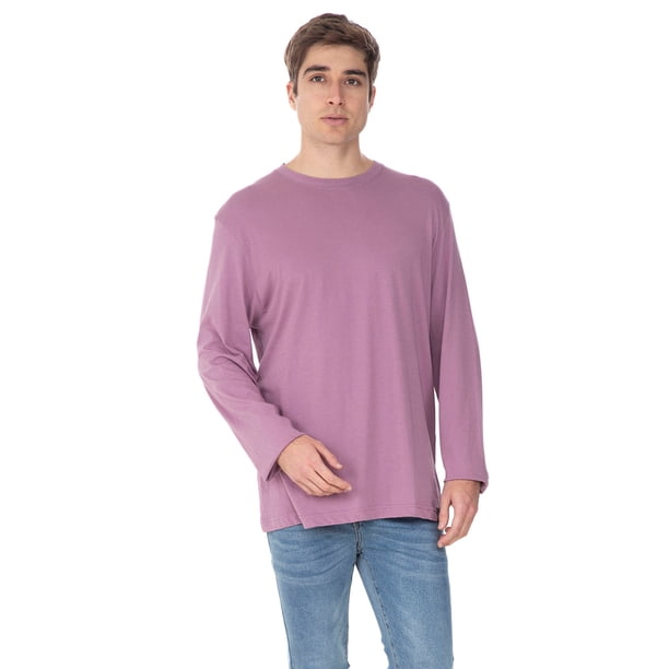 Playera Para Hombre Básica Manga Larga Quarry Color Magenta