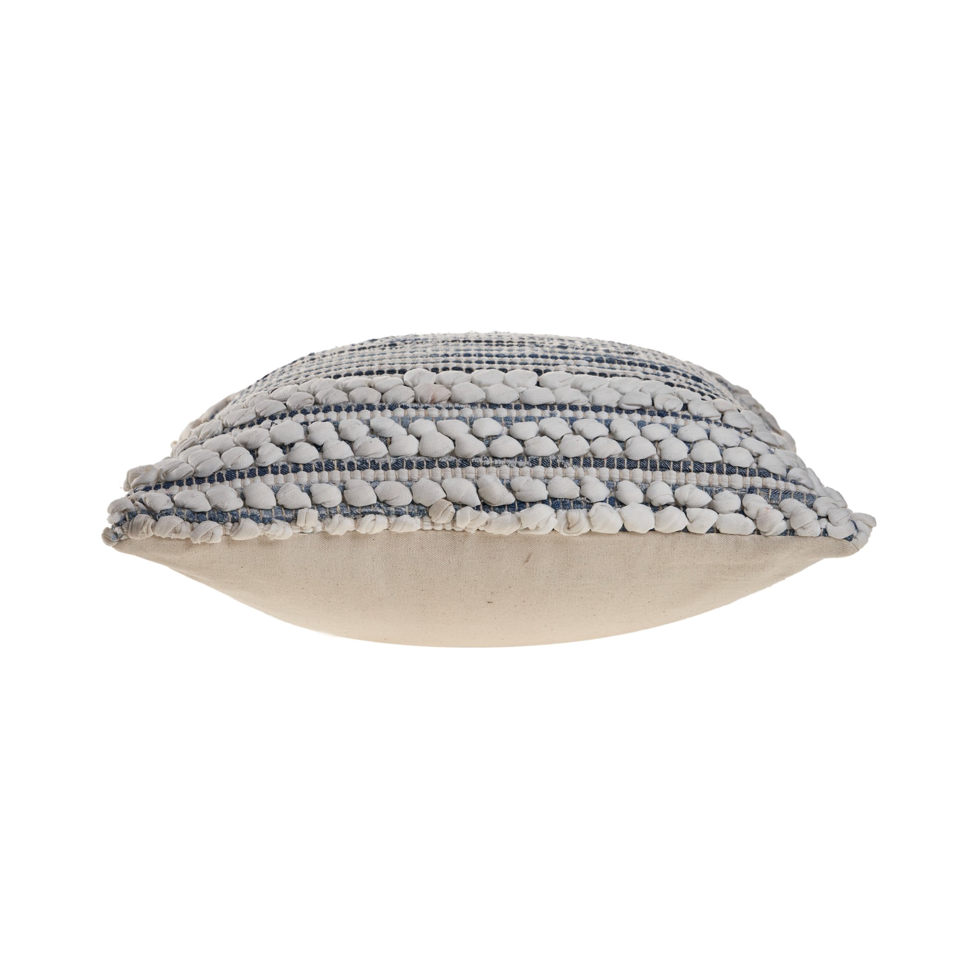 Laddha Home Designs Striped Square Throw Pillow - 18" - Blue and Gray - Set of 2