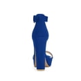 thumbnail image 2 of BLISSFUL STEP Women's Shoes Faux Suede Ankle Strap Open Toe High Chunky Heel Platform Sandals Royal Blue 8, 2 of 7