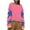 Pink, variant on Raeneomay Long Sleeve Shirts Oversize Women Tops Casual Loose Color Matching Round Neck Loose Top Round Neck Top