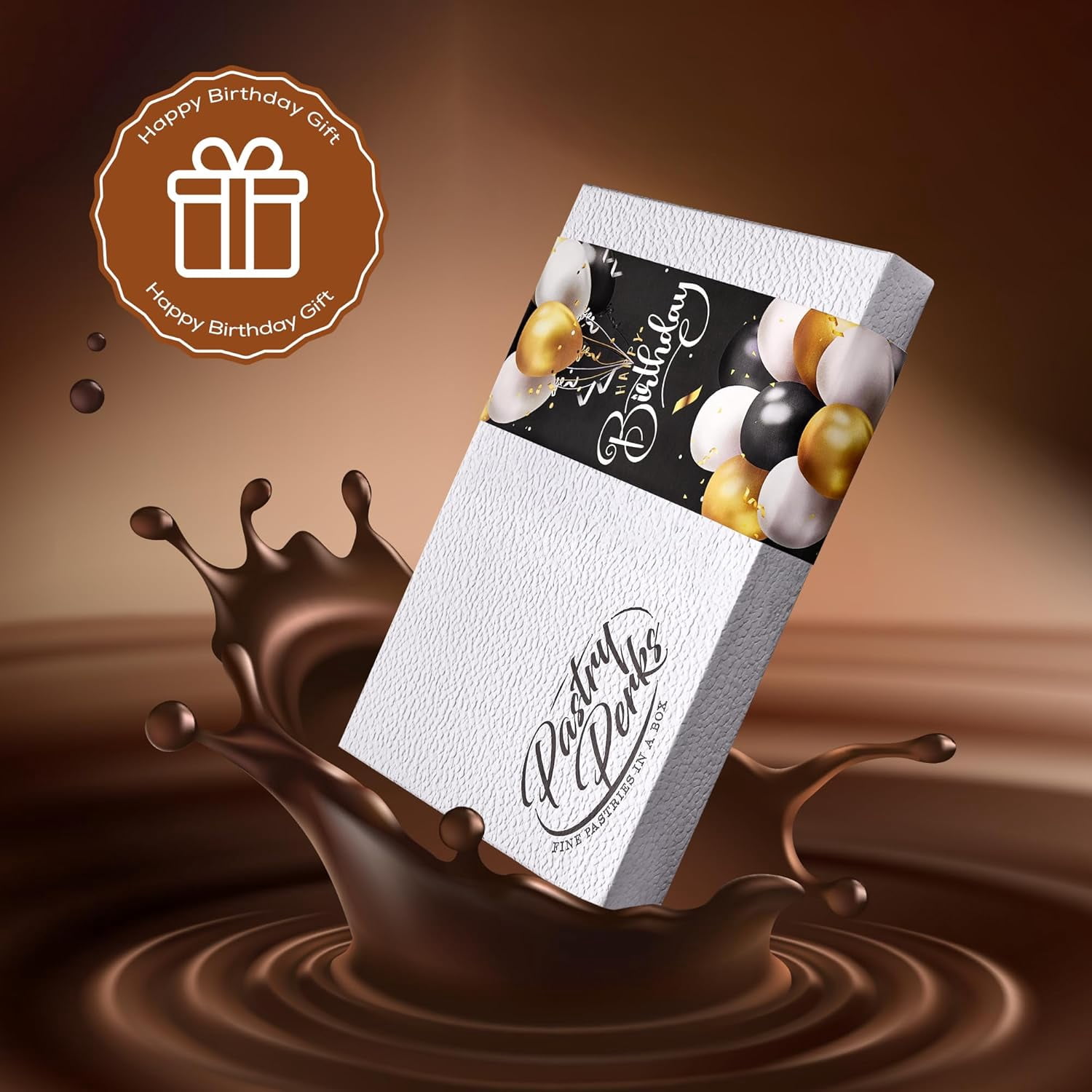 Pastry Perks 12 Gourmet Chocolate-Covered Cookies, Happy Birthday Gift Basket – Delicious Celebration Treats for Men, Women, and Grandma – Holiday Food Delivery Gift Ideas