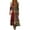 Multicolor#5, variant on Tnhcen Women's Bohemian Style Printed V - Neck Long Sleeve Maxi Dress Plus Size S - 2XL Nylon Spandex Matte Finish Slim Fit Casual Dress