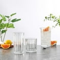 JoyJolt Alina Clear Ribbed Glass Drinking Glass Set, Highball Glasses and Tumbler Glasses Set