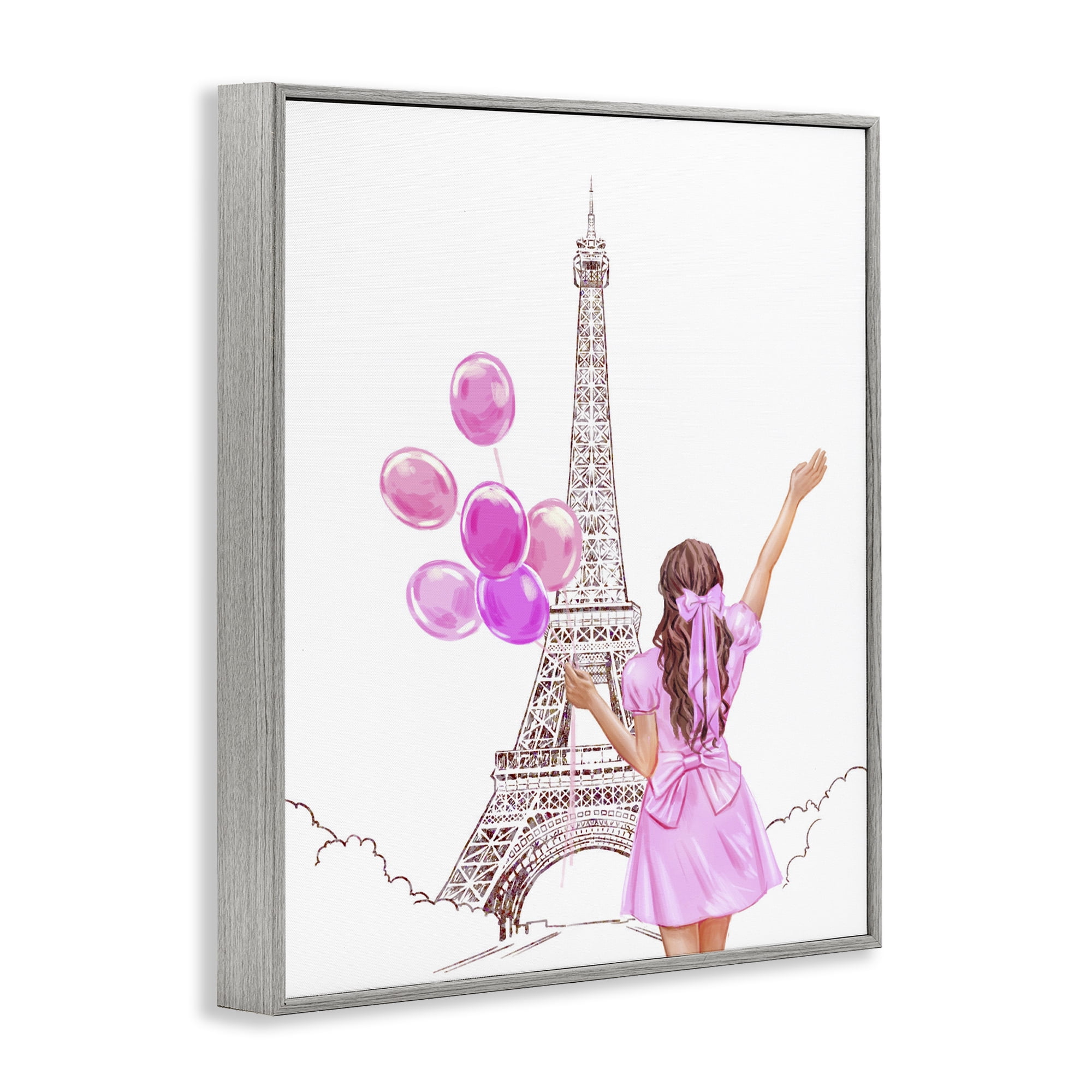 Stupell Industries Chic Paris Celebration Gray Framed Giclee Art, design by Ziwei Li