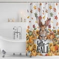 thumbnail image 3 of Thanksgiving Rabbit Shower Curtain, Waterproof Shower Curtains for Bathroom, Autumn Pumpkins Sunflowers Leaves Washable Fabric Bathtub Curtain Set Bath Decor with 12 Hooks Extra Long 72"x96", 3 of 8