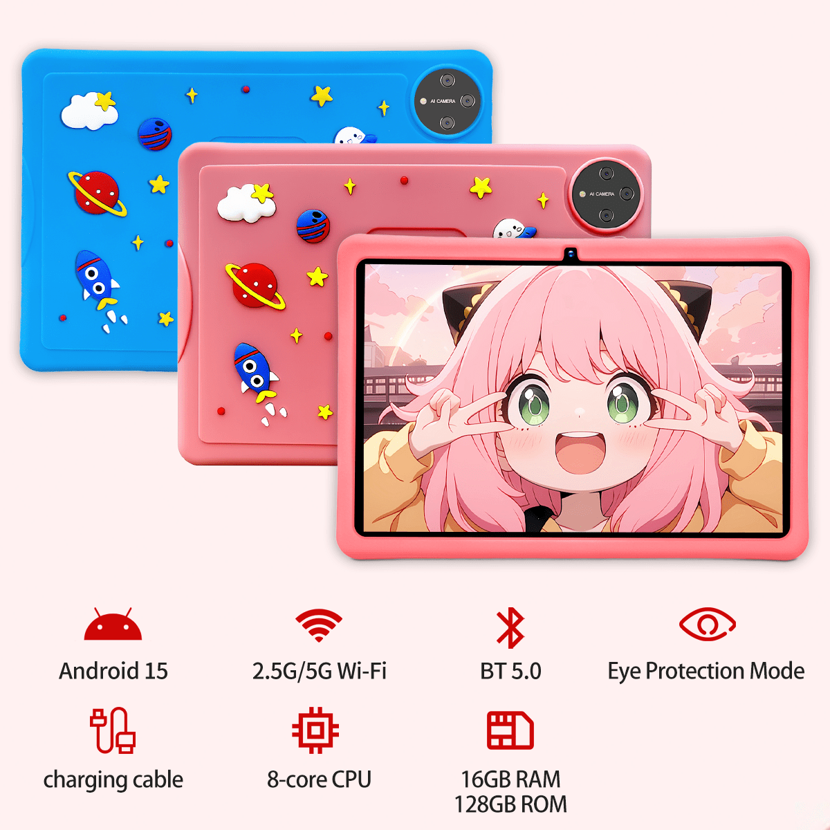 FERATINO Kid Tablet,10inch Ttablet with Parental Control,Google Kids Space, Android Tablet for Kids