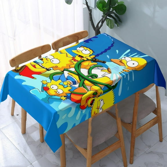 The Simpsons square tablecloth has an iconic print, fits most tables, and is easy to care for.55" x 71"（140*180cm）