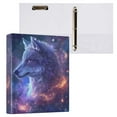 thumbnail image 3 of Wolf with Starry Sky Hardcover 3 Ring Binder 1.5 inch Round Rings with Interior Pockets Binders Organizer Office School 1 Pack, 3 of 9