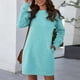thumbnail image 4 of Vestido de manga larga Prolriy para mujer, cuello redondo, manga larga, suéter para mujer, vestido de cintura alta, vestidos de mujer F XL, 4 of 4