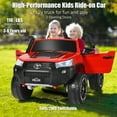 thumbnail image 4 of Gymax 2x12V Licensed Toyota Hilux Ride On Truck Car 2-Seater 4WD w/ Remote Control Red, 4 of 9
