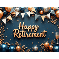 thumbnail image 4 of Golden Theme Happy Retirement Banner Decorative Design Champagne Glasses Retirement Party Balloon Decoration for Retirement Party Indoor Decoration Event Celebration, 4 of 8