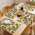 thumbnail image 5 of Summer Sunflower Placemats Set of 12, Retro Floral Wood Grain Non-Slip Place Mats Washable Table Mats for Kitchen Dining Table Decorations Indoor/Outdoor, 5 of 9