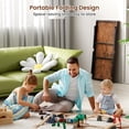 thumbnail image 6 of Flycity No Assembly Mini Folding Coffee Table, Leg Latches Portable Sturdy Floor Table Desk for Sitting on the Floor, Low Coffee Table for Living Room, Home, Office, Rustic Brown, 31.5"x15.75"x14.37", 6 of 9
