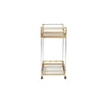 thumbnail image 4 of Baxton Studio Savannah Contemporary Glam and Luxe Gold Metal and Glass Wine Cart, 4 of 7
