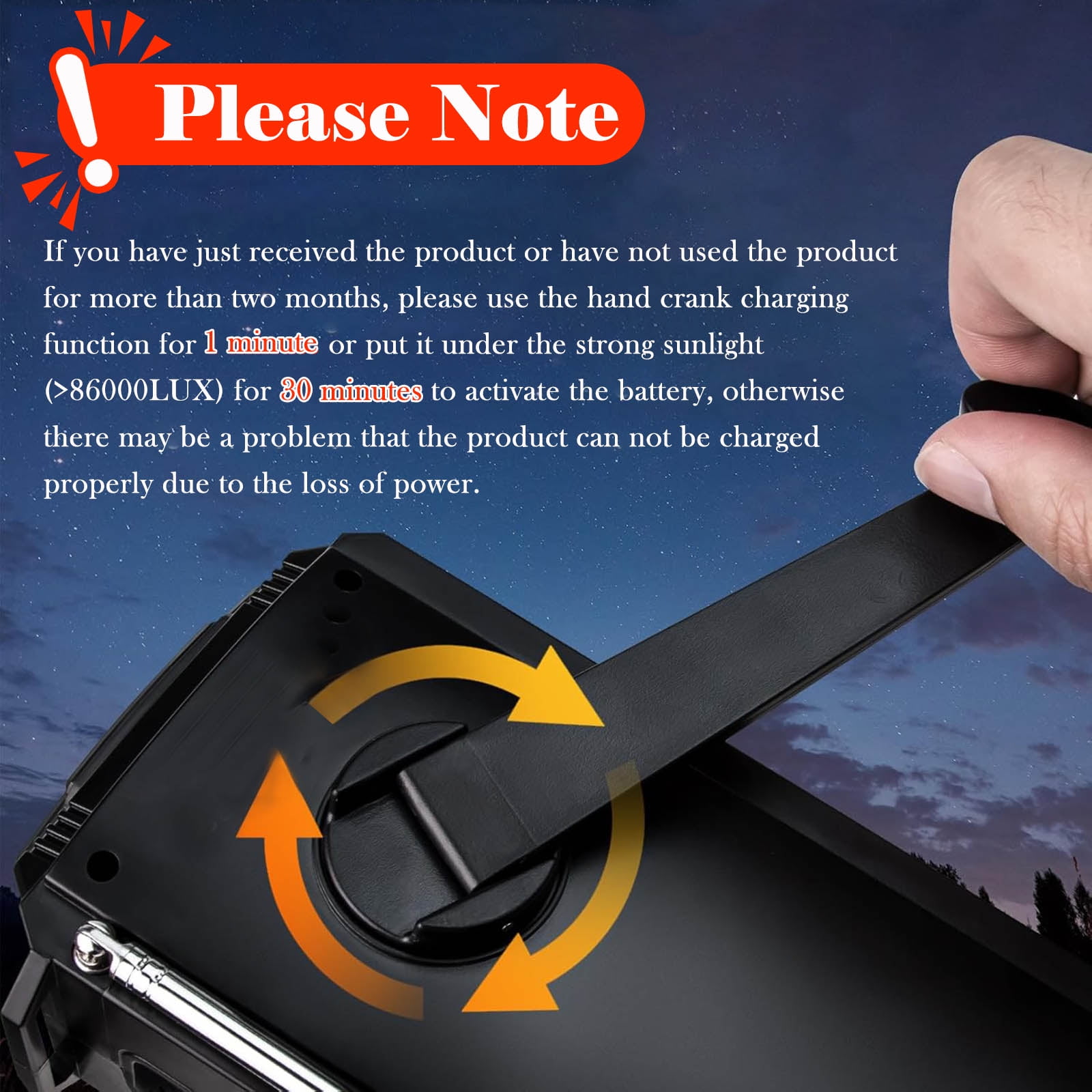 RONY Solar Emergency Radio Portable Hand Crack AM/FM/Weather Radio with SOS Alarm Torch for Camping Hiking Traveling Hurricane