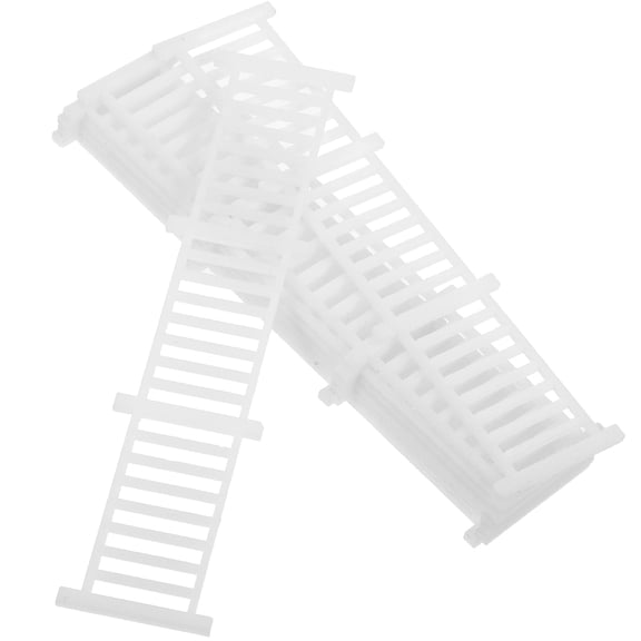 Doll House Mini Fences Set of 8 Pieces for Decoration Vintage Style ABS White Small Fence Slats