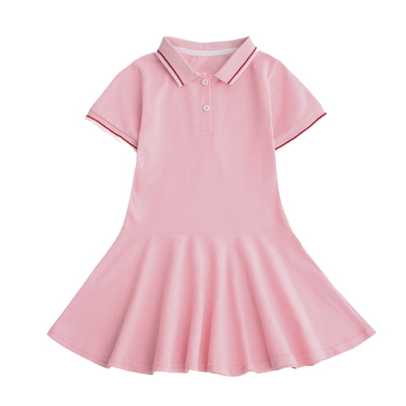 AWZXDE Stylish Girls Casual Short Sleeve Shirt Dress for Playful Everyday Wear