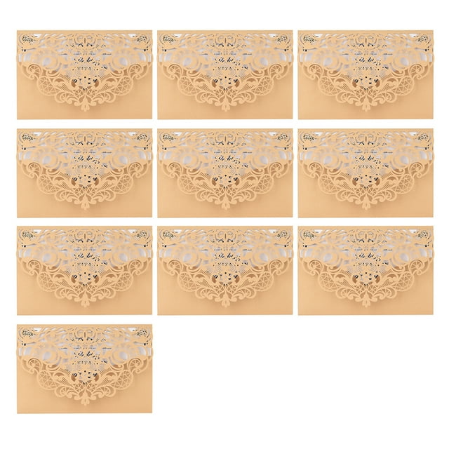 10 piezas de papel de perla, corte por láser, tarjetas de invitación de boda, tarjetas de felicitaci Abanopi Tarjetas de invitación