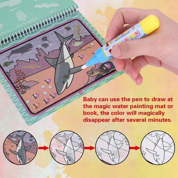Bolígrafo de agua para bebé, 2 piezas/juego, bolígrafo mágico para colorear con agua para bebé, confiabilidad excepcional