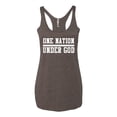 thumbnail image 2 of Wild Bobby One Nation Under God Inspirational/Christian Women Tri-Blend Racerback Tank Top, Brown, Small, 2 of 5