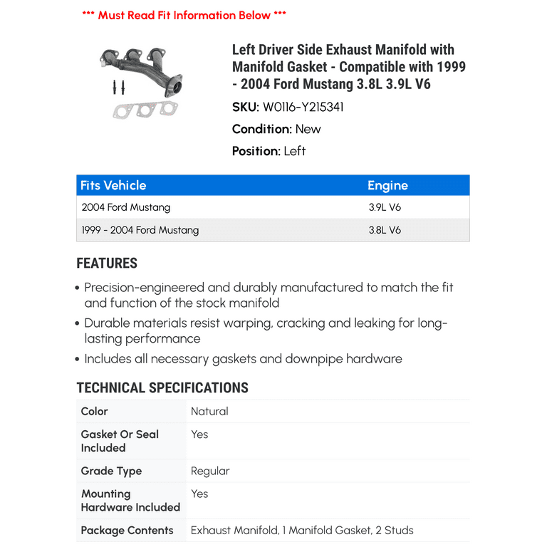 Cometic Gaskets MLS Exhaust Gasket Set Ford 5.4L Shelby 2007 Cometic Gaskets MLS Exhaust Gasket Set Ford 5.4L Shelby 2007